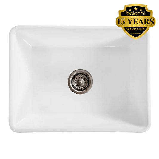 Baiachi 605X455X255mm Butler Farmhouse Fireclay Kitchen Laundry Sink Antique Bronze Waste