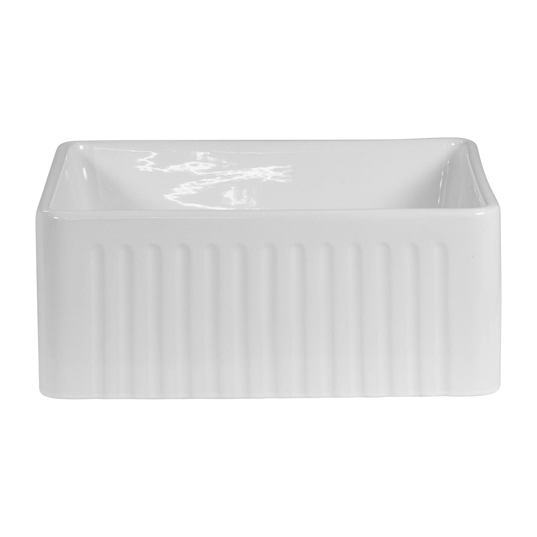Baiachi 605X455X255mm Butler Farmhouse Fireclay Kitchen Laundry Sink Gun Metal Waste