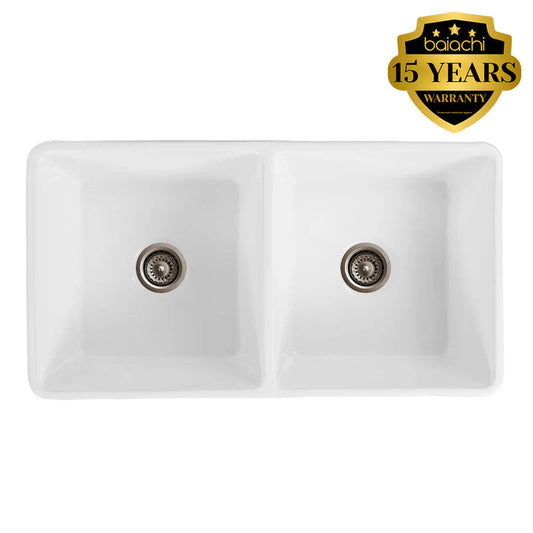 Baiachi 835X455X255mm Butler Farmhouse Fireclay Kitchen Laundry Sink Antique Bronze Waste