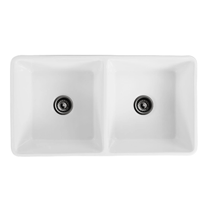 Baiachi 835X455X255mm Butler Farmhouse Fireclay Kitchen Laundry Sink Gun Metal Waste