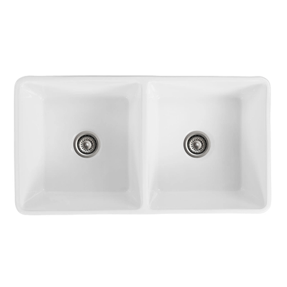 Baiachi 845X455X255mm Butler Farmhouse Fireclay Kitchen Laundry Sink Stainless Steel Waste