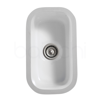 Baiachi Ceramic Kitchen and Laundry Undermount Sink Matte Black Waste
