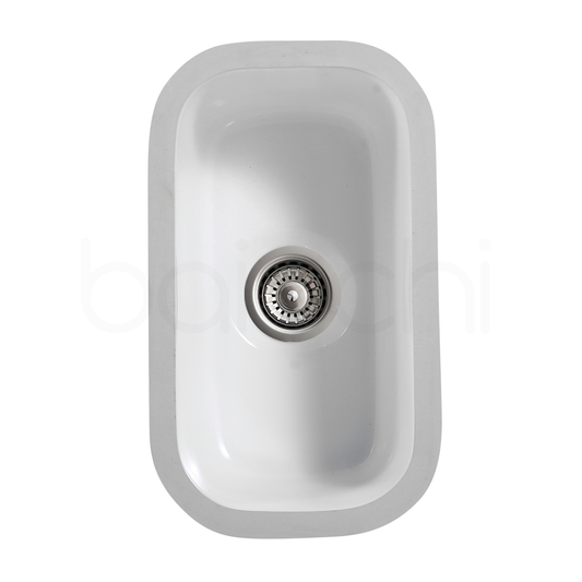 Baiachi Ceramic Kitchen and Laundry Undermount Sink Stainless Steel Waste