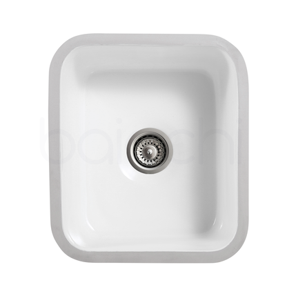 Baiachi Ceramic Kitchen and Laundry Sink Undermount Matte Black Waste