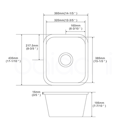 Baiachi Ceramic Kitchen and Laundry Undermount Sink