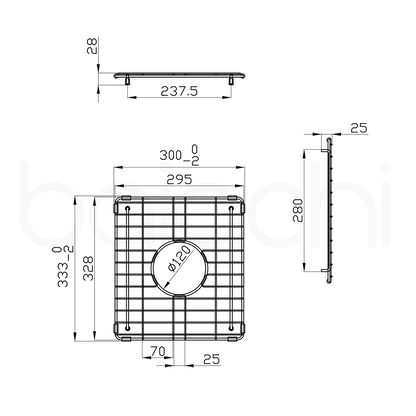 Baiachi Kitchen Sink Grid Brushed Copper