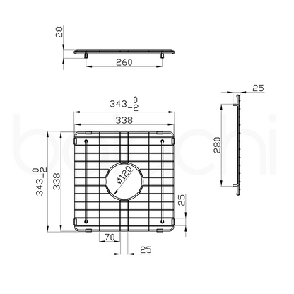 Baiachi Kitchen Sink Grid Brushed Copper