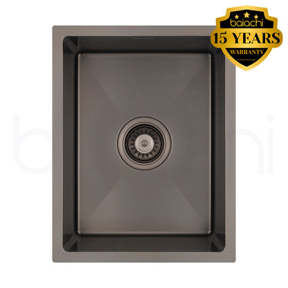 Baiachi 350x450 Handmade Kitchen and Laundry Stainless Steel Sink Single Bowl Top Undermount Antique Bronze