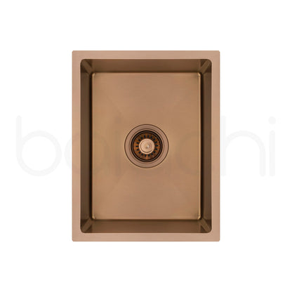 Baiachi 350x450 Handmade Kitchen and Laundry Stainless Steel Sink Single Bowl Top Undermount Brushed Copper