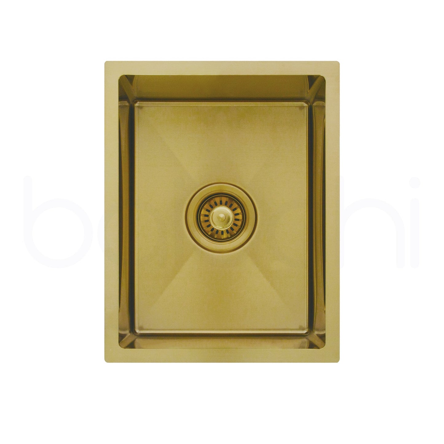Baiachi 350x450 Handmade Kitchen and Laundry Stainless Steel Sink Single Bowl Top Undermount Brushed Gold