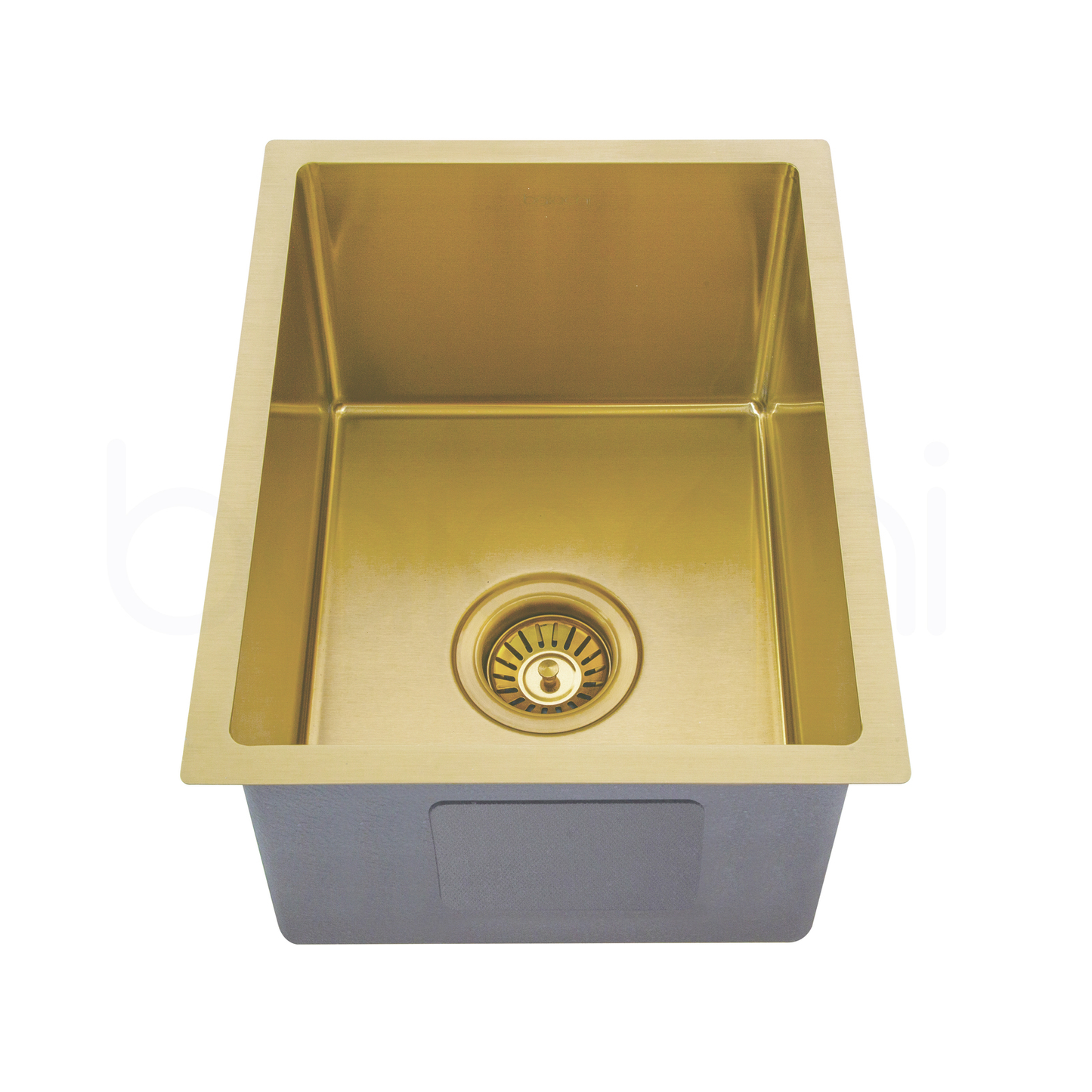 Baiachi 350x450 Handmade Kitchen and Laundry Stainless Steel Sink Single Bowl Top Undermount Brushed Gold