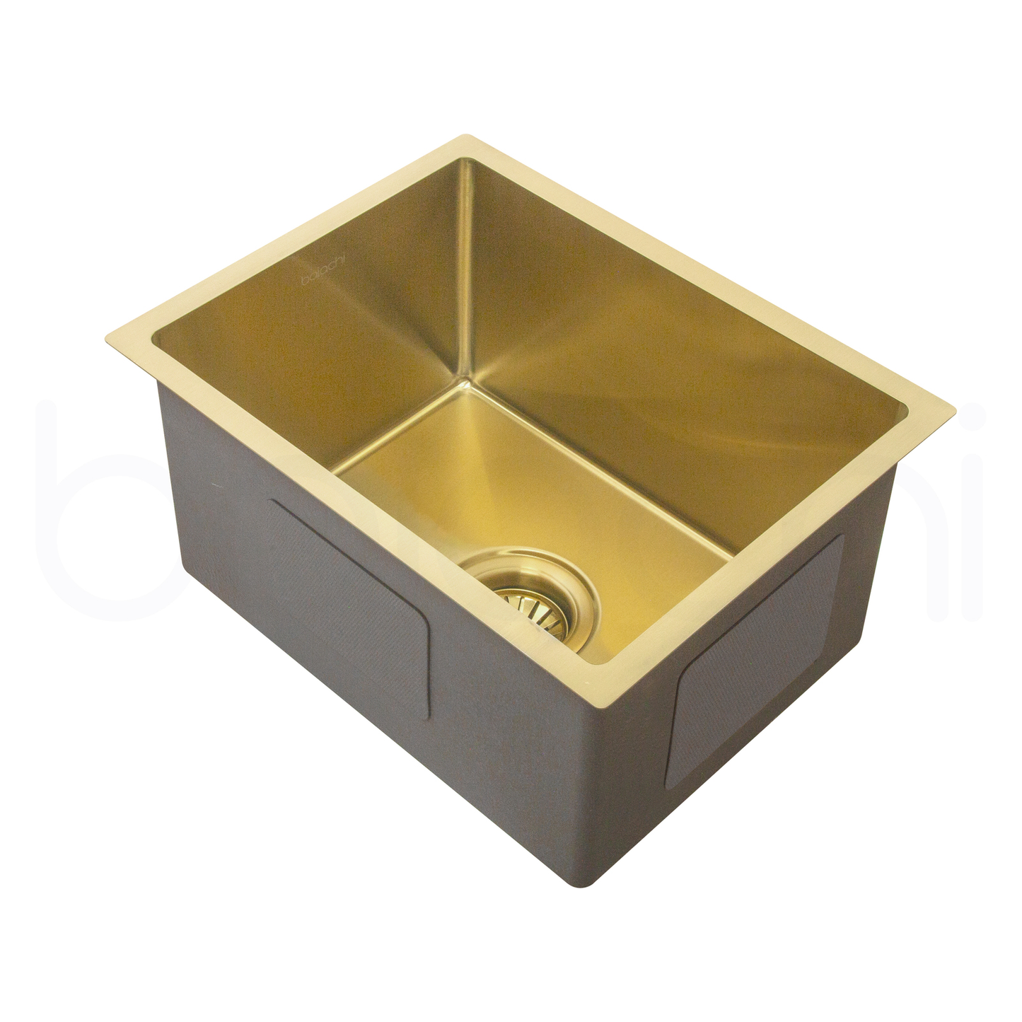 Baiachi 350x450 Handmade Kitchen and Laundry Stainless Steel Sink Single Bowl Top Undermount Brushed Gold