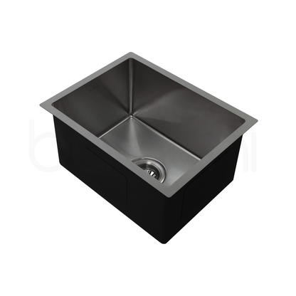 Baiachi 350x450 Handmade Kitchen and Laundry Stainless Steel Sink Single Bowl Top Undermount Gun Metal