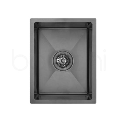 Baiachi 350x450 Handmade Kitchen and Laundry Stainless Steel Sink Single Bowl Top Undermount Gun Metal