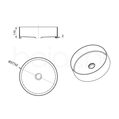Baiachi 380mm Stainless Steel Antique Bronze Above Counter Top Basin
