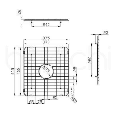 Baiachi Kitchen Sink Grid Brushed Copper
