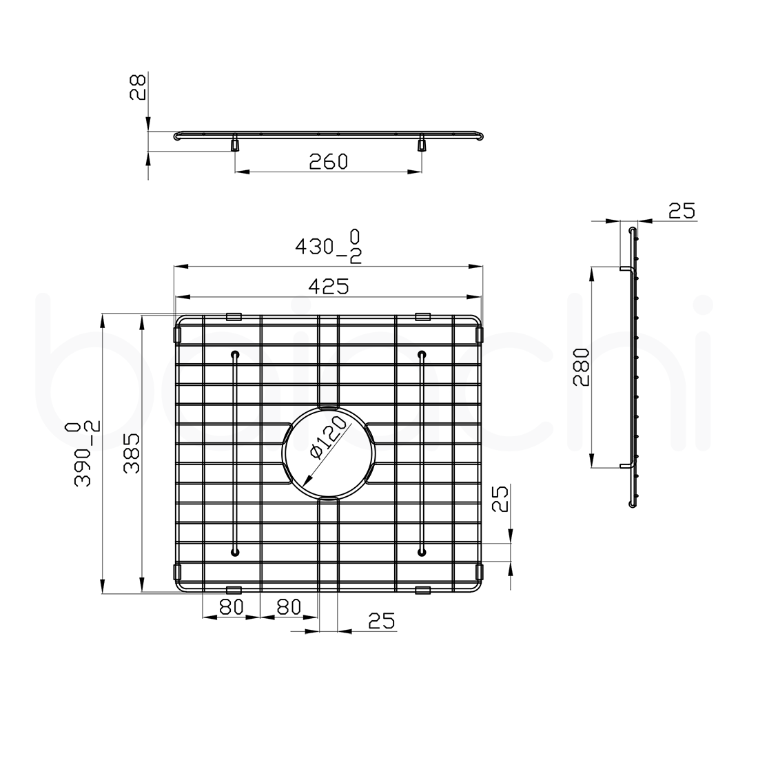 Baiachi Kitchen Sink Grid Brushed Gold