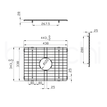 Baiachi Kitchen Sink Grid Brushed Copper