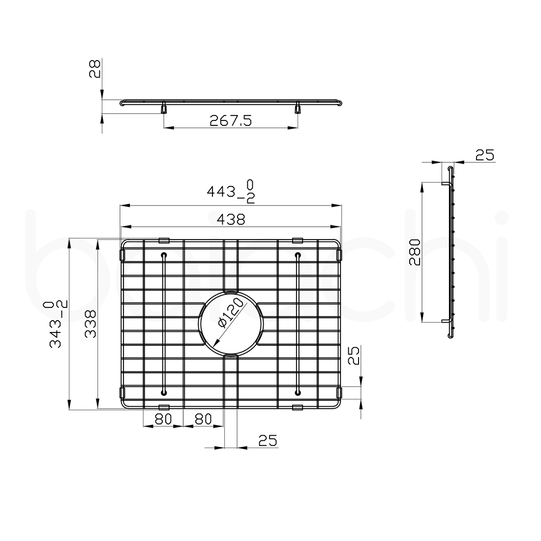 Baiachi Kitchen Sink Grid Gun Metal