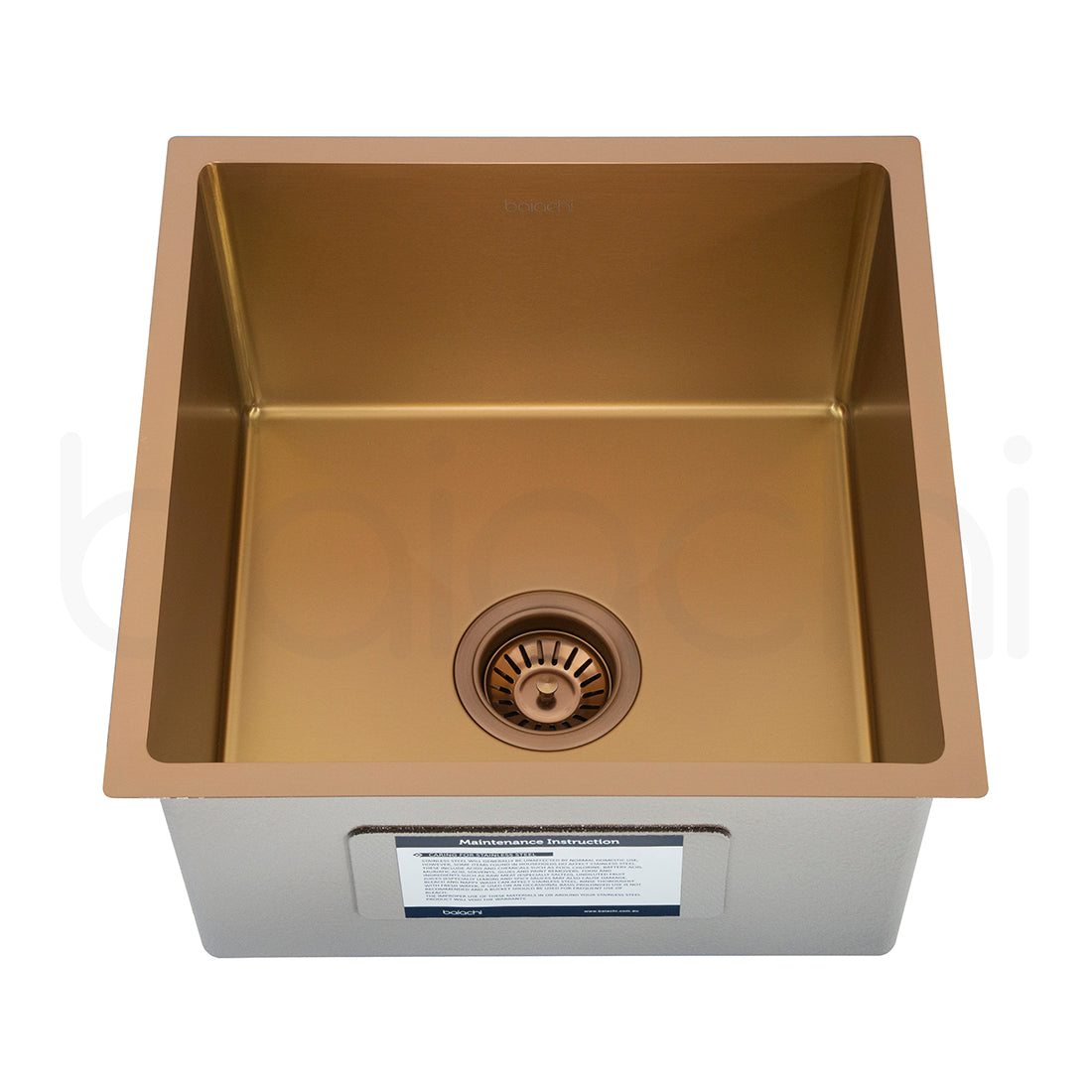 Baiachi 450x450 Handmade Kitchen and Laundry Stainless Steel Sink Single Bowl Top Undermount Brushed Copper