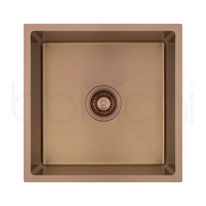 Baiachi 450x450 Handmade Kitchen and Laundry Stainless Steel Sink Single Bowl Top Undermount Brushed Copper