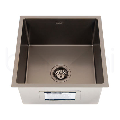 Baiachi 450x450 Handmade Kitchen and Laundry Stainless Steel Sink Single Bowl Top Undermount Antique Brass