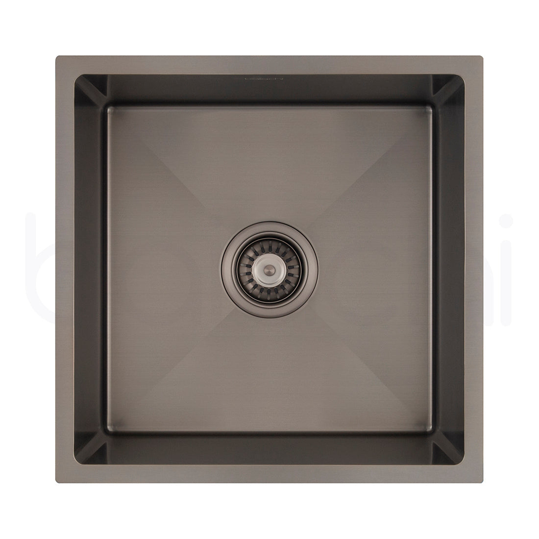Baiachi 450x450 Handmade Kitchen and Laundry Stainless Steel Sink Single Bowl Top Undermount Antique Brass