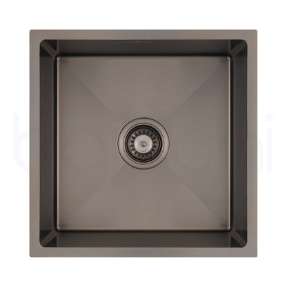 Baiachi 450x450 Handmade Kitchen and Laundry Stainless Steel Sink Single Bowl Top Undermount Antique Brass