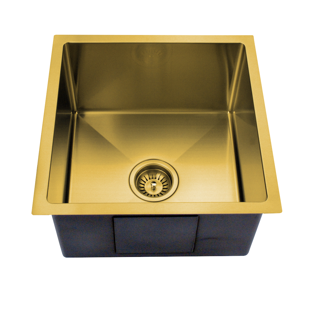Baiachi 450x450 Handmade Kitchen and Laundry Stainless Steel Sink Single Bowl Top Undermount Brushed Gold