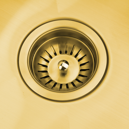 Baiachi 450x450 Handmade Kitchen and Laundry Stainless Steel Sink Single Bowl Top Undermount Brushed Gold