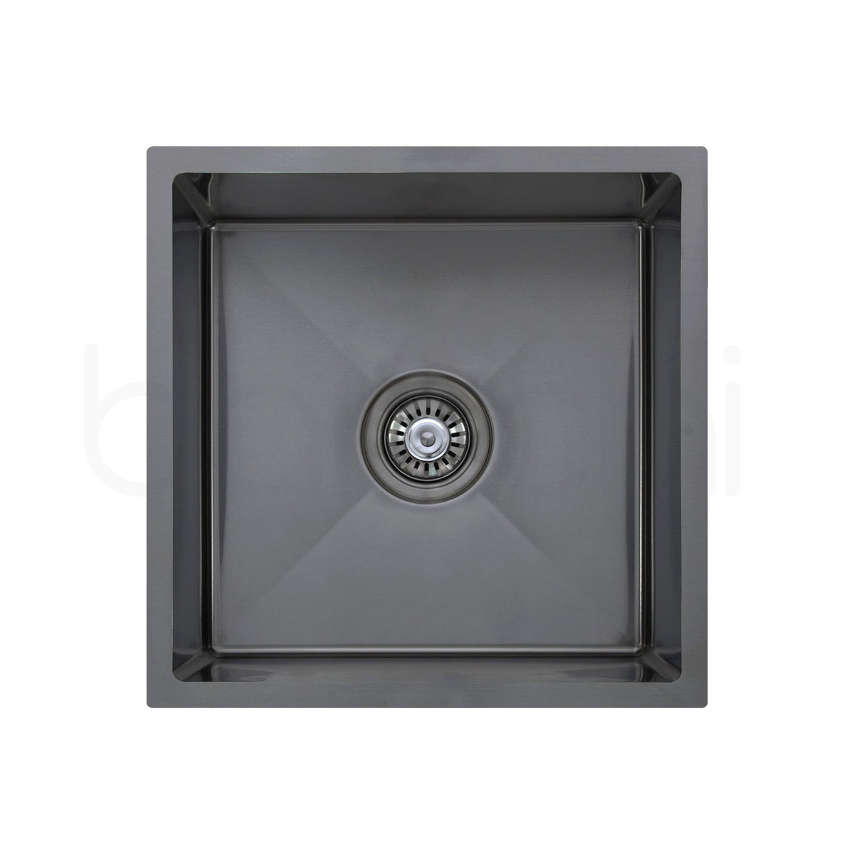 Baiachi 450x450 Handmade Kitchen and Laundry Stainless Steel Sink Single Bowl Top Undermount Gun Metal
