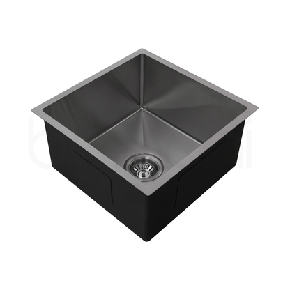 Baiachi 450x450 Handmade Kitchen and Laundry Stainless Steel Sink Single Bowl Top Undermount Gun Metal