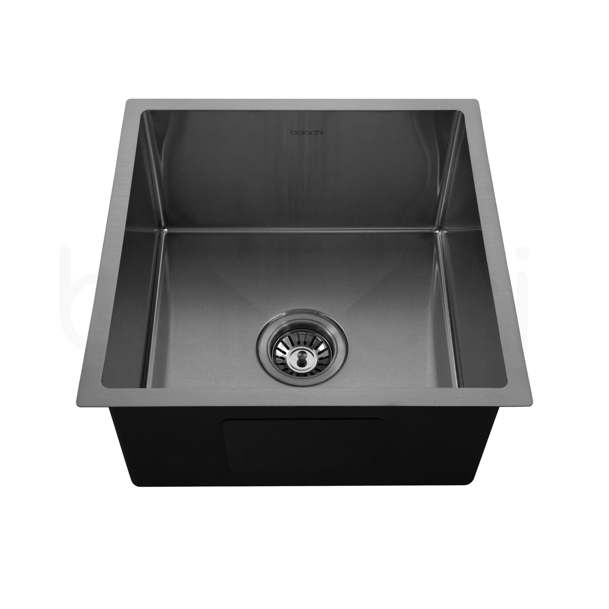 Baiachi 450x450 Handmade Kitchen and Laundry Stainless Steel Sink Single Bowl Top Undermount Gun Metal