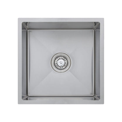 Baiachi 450x450 Handmade Kitchen and Laundry Stainless Steel Sink Single Bowl Top Undermount