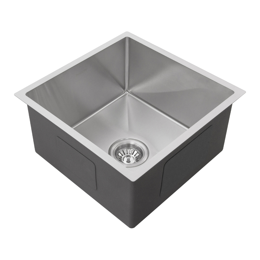 Baiachi 450x450 Handmade Kitchen and Laundry Stainless Steel Sink Single Bowl Top Undermount