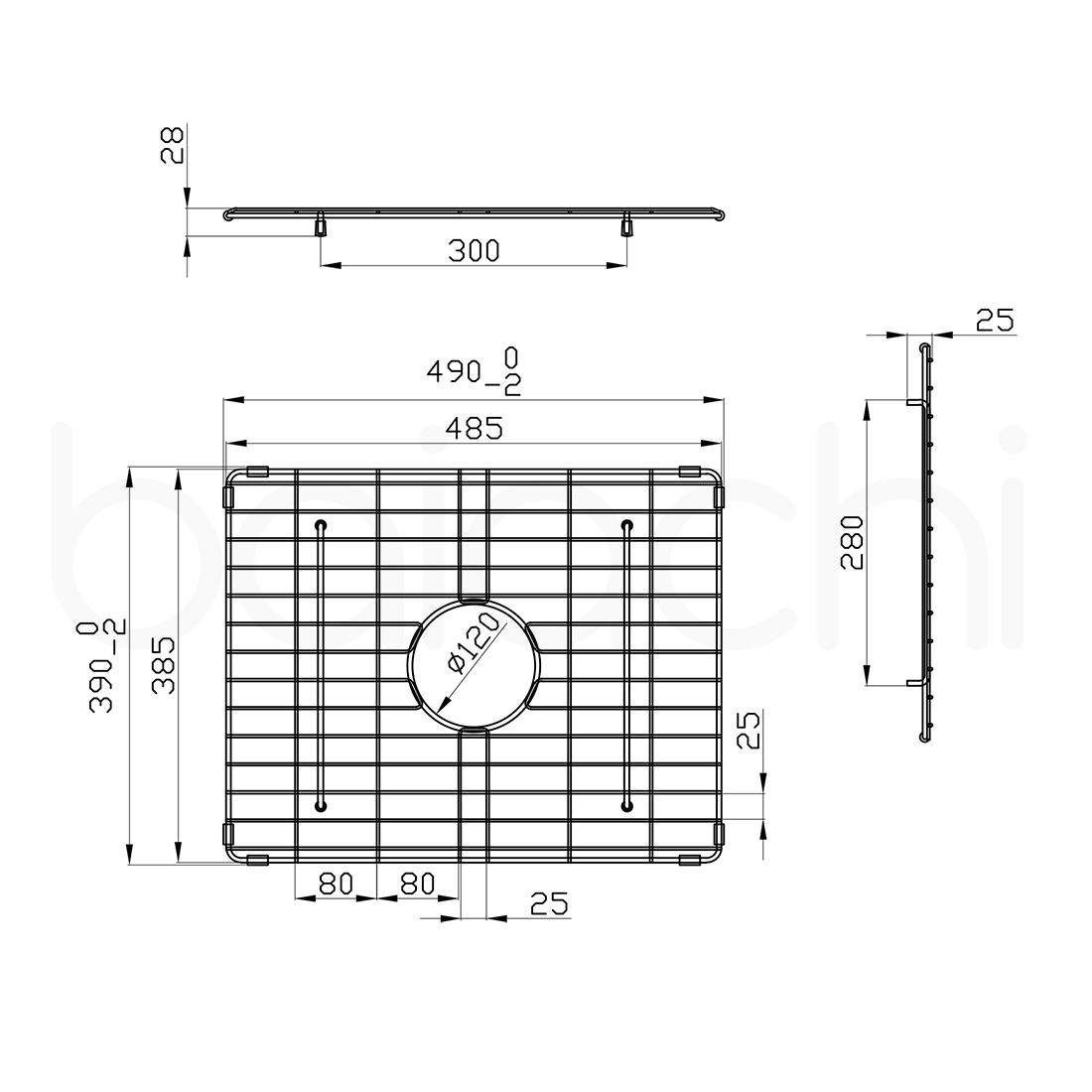 Baiachi Kitchen Sink Grid Brushed Gold