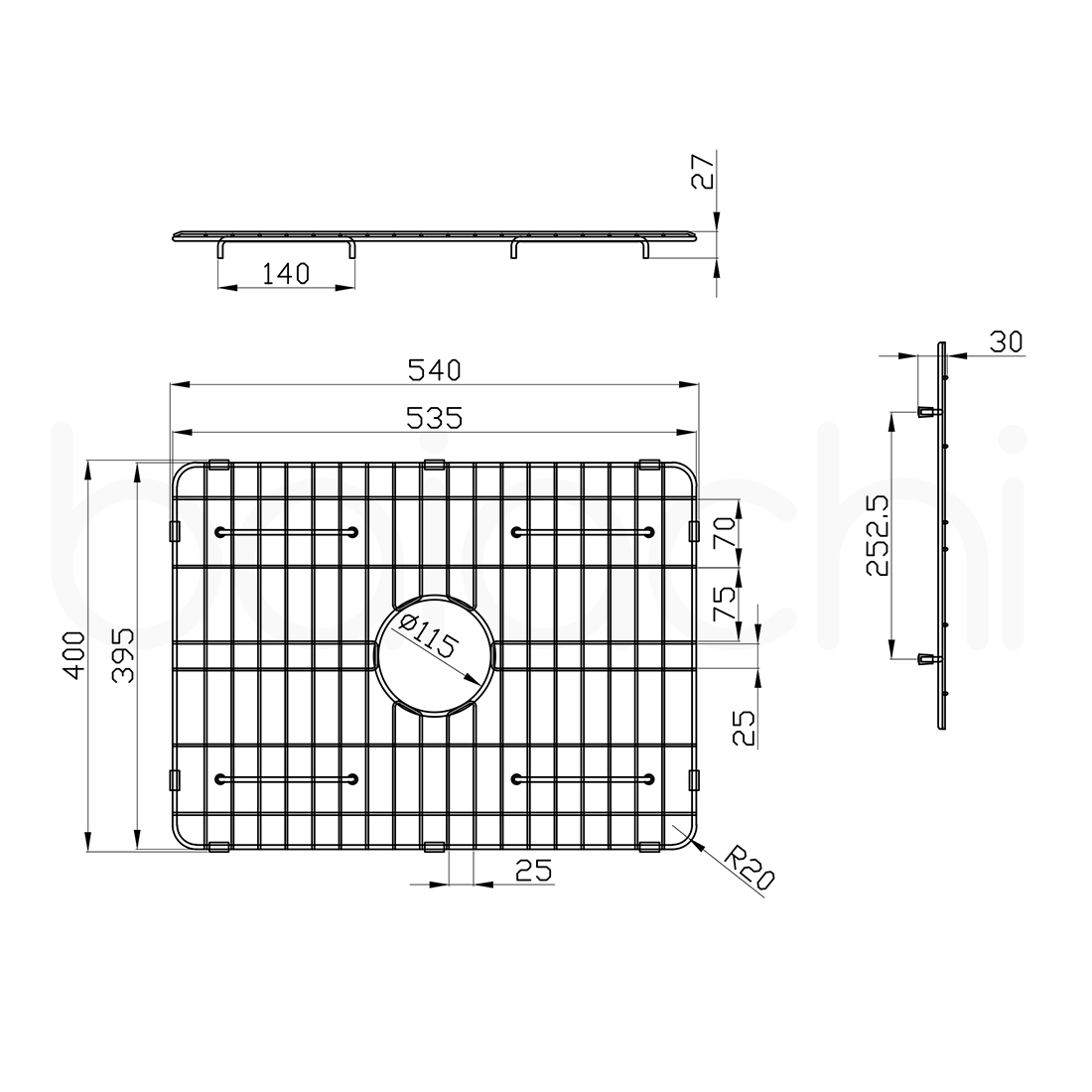 Baiachi Kitchen Sink Grid Antique Bronze