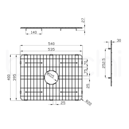 Baiachi Kitchen Sink Grid Brushed Gold