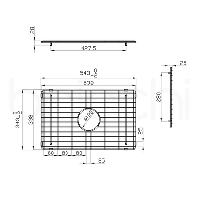 Baiachi Kitchen Sink Grid Gun Metal