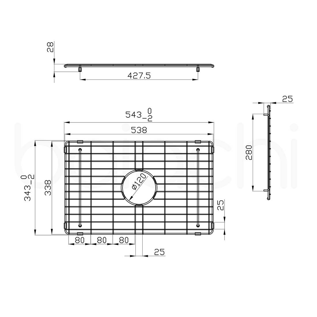 Baiachi Kitchen Sink Grid Stainless Steel