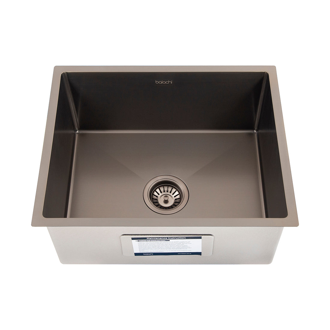 Baiachi 550x450 Handmade Kitchen and Laundry Stainless Steel Sink Single Bowl Top Undermount Antique Bronze
