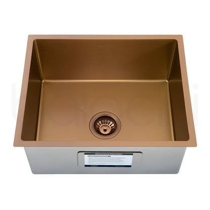 Baiachi 550x450 Handmade Kitchen and Laundry Stainless Steel Sink Single Bowl Top Undermount Brushed Copper