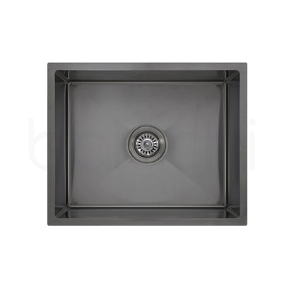 Baiachi 550x450 Handmade Kitchen and Laundry Stainless Steel Sink Single Bowl Top Undermount Gun Metal