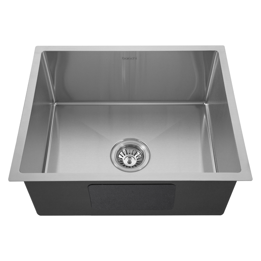 Baiachi 550x450 Handmade Kitchen and Laundry Stainless Steel Sink Single Bowl Top Undermount