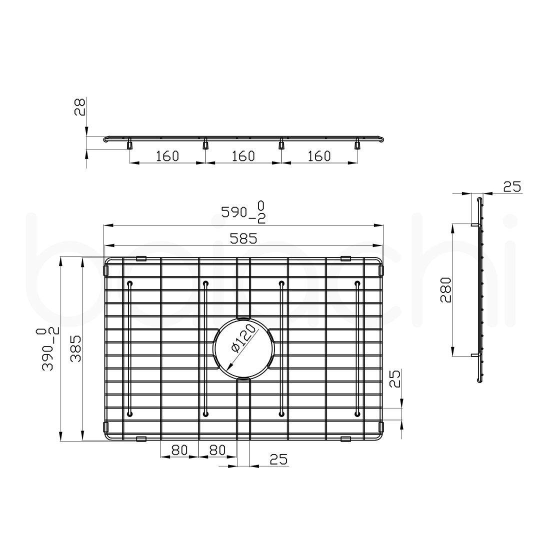 Baiachi Kitchen Sink Grid Brushed Copper