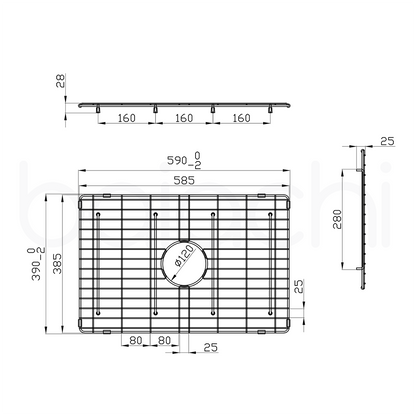 Baiachi Kitchen Sink Grid Brushed Gold