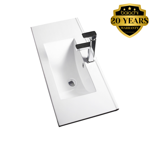 Bathroom Vanity White Ceramic Thin Edge Basin - 60SS