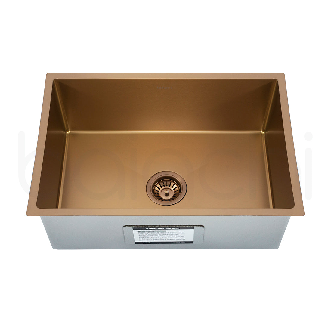 Baiachi 650x450 Handmade Kitchen and Laundry Stainless Steel Sink Single Bowl Top Undermount Brushed Copper
