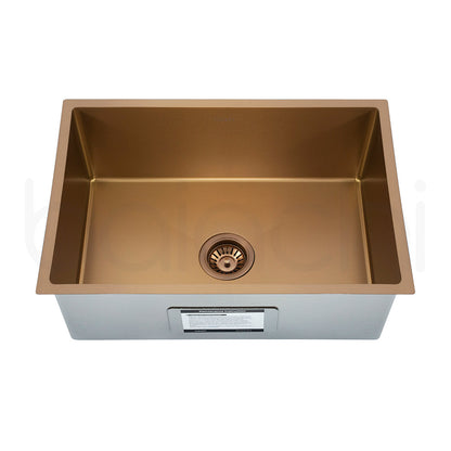 Baiachi 650x450 Handmade Kitchen and Laundry Stainless Steel Sink Single Bowl Top Undermount Brushed Copper