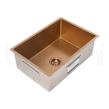 Baiachi 650x450 Handmade Kitchen and Laundry Stainless Steel Sink Single Bowl Top Undermount Brushed Copper
